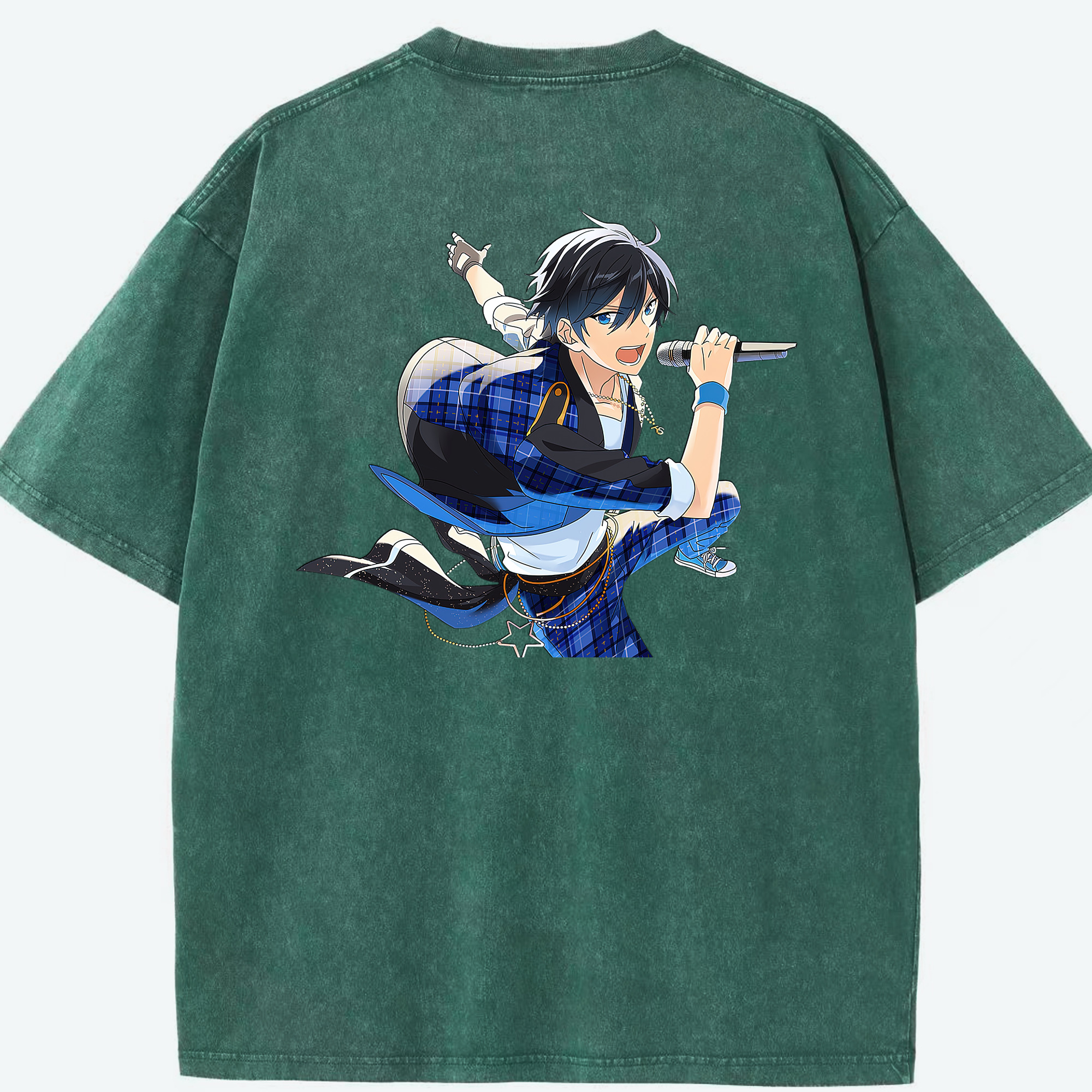 （画像用） あんさんぶるスターズ! Ensemble Stars 綿100% ヴィンテージ風 半袖Tシャツ（背面プリント）